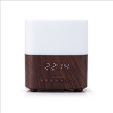 Wood Clock Ultrasonic Aroma Diffuser with Bluetooth Speaker - 300 ml