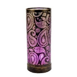 Distressed Bronze Leaves Cylinder Oil Burner Lamp