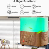 Wood Clock Ultrasonic Aroma Diffuser with Bluetooth Speaker - 300 ml
