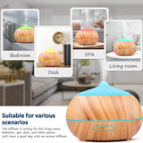 Light Bamboo Ultrasonic Aroma Diffuser with Bluetooth Speaker - 500 ml