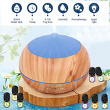 Light Bamboo Ultrasonic Aroma Diffuser with Bluetooth Speaker - 500 ml