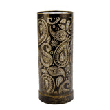 Distressed Bronze Leaves Cylinder Oil Burner Lamp