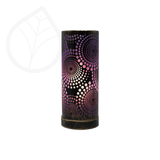 Distressed Bronze Circles Cylinder Oil Burner Lamp