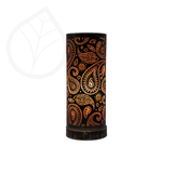 Distressed Bronze Leaves Cylinder Oil Burner Lamp