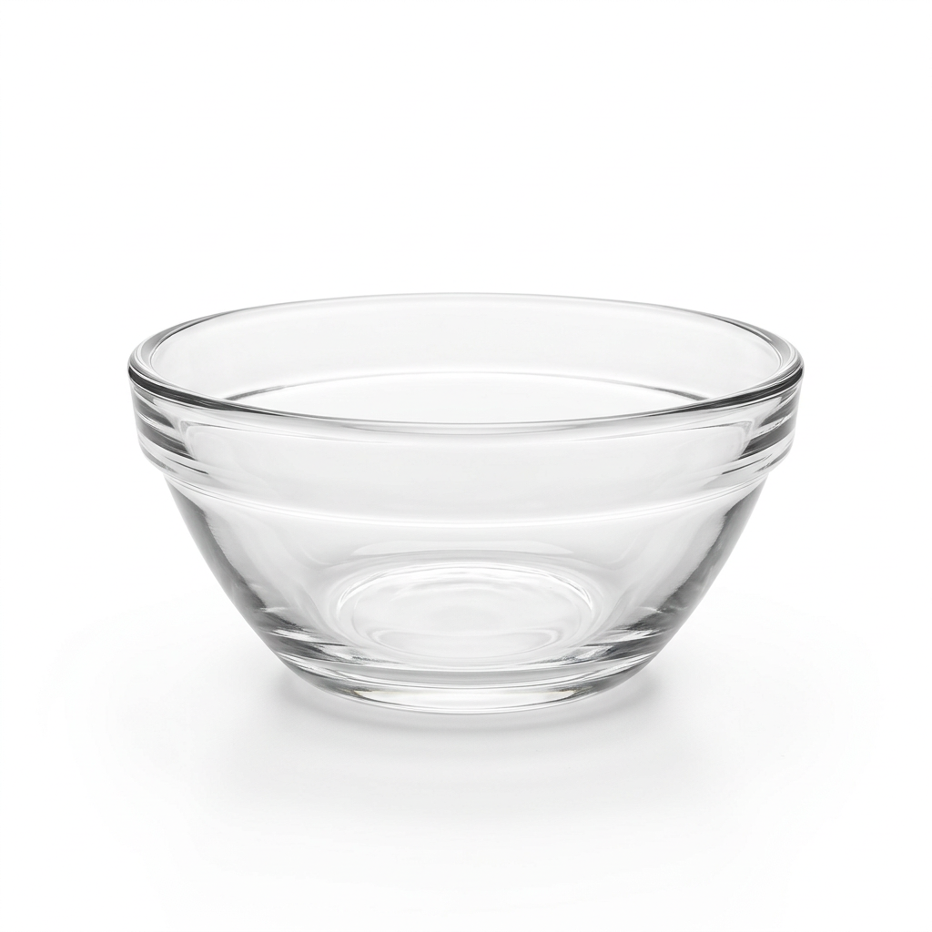 Clear glass replacement dish for Small Metal Oil Burners on a white background