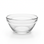 Clear glass replacement dish for Small Metal Oil Burners on a white background