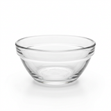 Clear glass replacement dish for Small Metal Oil Burners on a white background