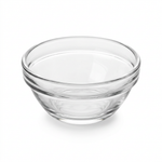 Clear glass replacement dish alternate view on a white background