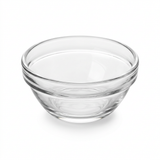 Clear glass replacement dish alternate view on a white background